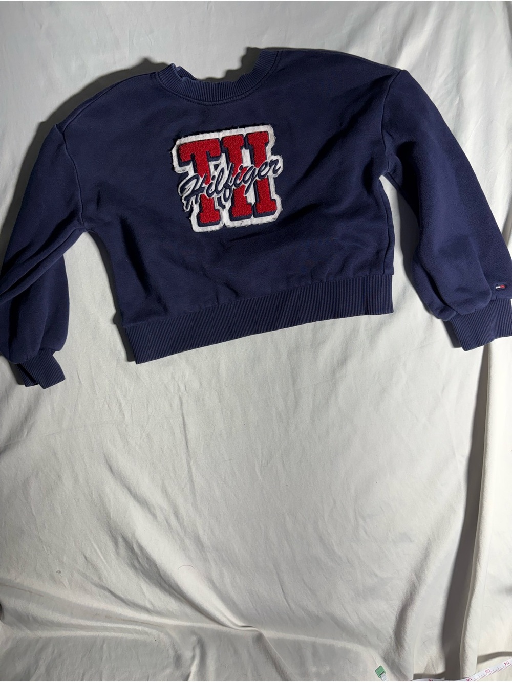 Tommy Hilfiger Navy Sweatshirt with Red Logo Patch